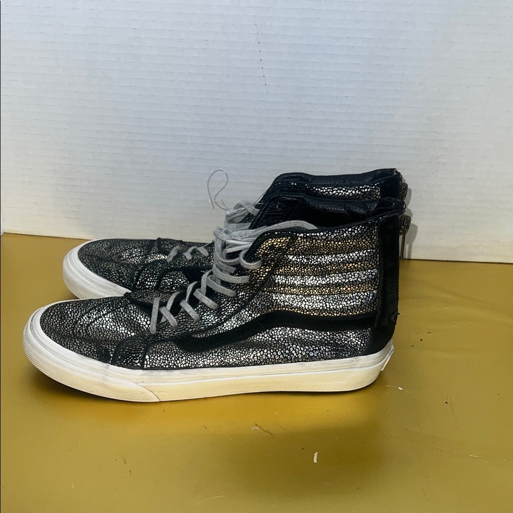 Vans Black and Silver High-Top Sneakers - Picture 3 of 6
